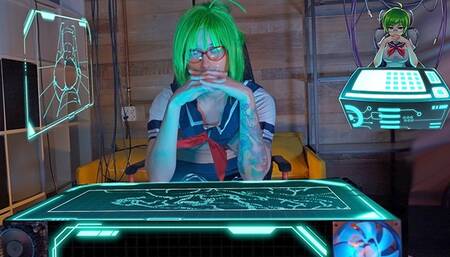 Emily Nutaku Project QT Cosplay - Nerdy girl was caught watching porn and fucked