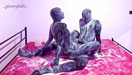 Sticky latex play, Trailer, messy sex - Alex Latex