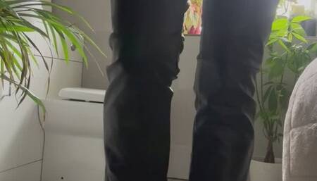 Leather trousers and Jordan’s fashion show, shoe play