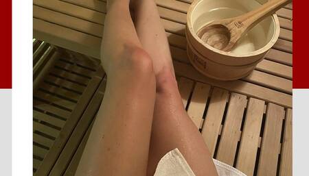 Steamy sauna barefoot tease foot fetish video