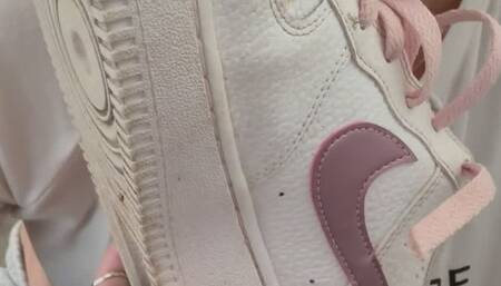 Making out with airF 1 sneakers