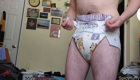 Fluffy drops their luvs and cleans their cock off