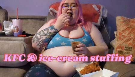 SSBBW Daisy KFC and ice-cream stuffing