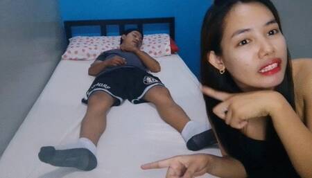 Super Ticklish College Boy Darwin Receives Revenge Tickling By His Female Room Mate Ellaine (X-Position Tickling With Various Tickle Tools)
