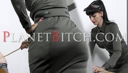 The punishment caning for filming Miss Harkers bottom