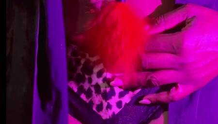 Silent Seduction: Belly Button Tease with Feather & Fingertips