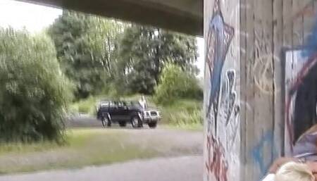 Stunning German blonde assfucked in the public