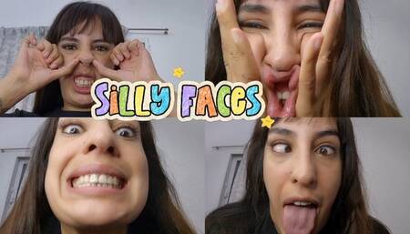 Close-up silly faces - crossed eyes - face fetish