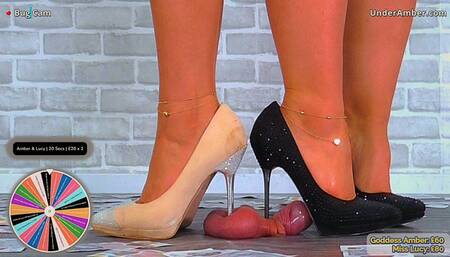 Goddess Amber - Miss Lucy - Trample Games 3: Heel Of Fortune - 186 Bug Cam - Trample Trampling CBT Ballbusting Cock Balls Crushing Crush Shoejob Footjob Cumshot