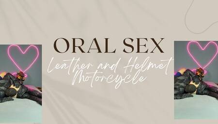 oral sex in leather and helmet motorcycle