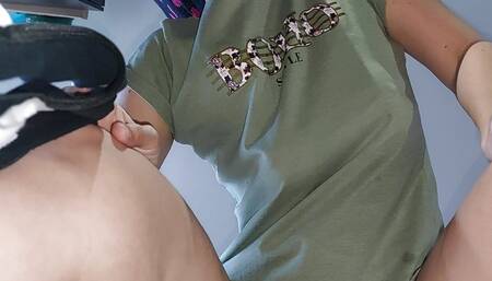 Sexy amateur wife masturbates with fingers in pussy until orgasm.