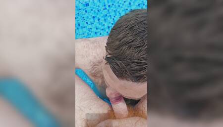 Step Daddy Cums in Boys Mouth in the Swimming Pool