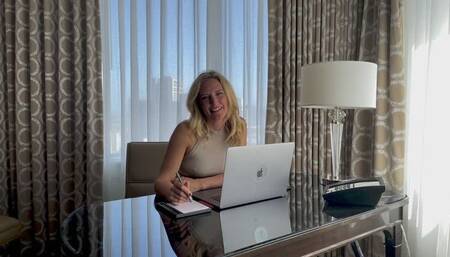 Office Secretary Affair: Nude Stockings, Creampie & Risky Wife Call (POV Fantasy)