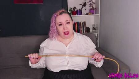 Stop Being A Dirty Boy - BBW, Nimue Allen, femdom, hairy pussy, caning, scolding - wmv