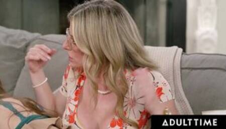 ADULT TIME - MILF Cory Chase Catches Stepbae Myra Moans Without Panties And Teaches Her A Lesson!