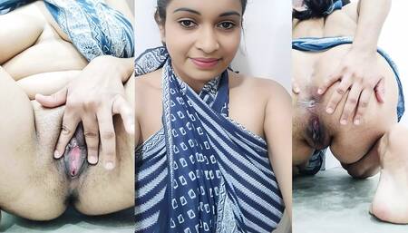 Desi Girl Asshole Show and Fingering Pussy for her Teacher