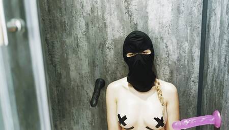 Water sports and Dildo Fucking in Shower