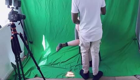 Big ass Insta model fucked fingers in ass by photographer's huge black cock