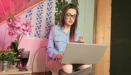 Office work emptying and burping at the same time wmv