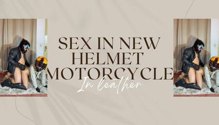 leather fucking in new helmet motorcycle