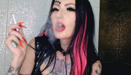 Cigarette Smoke. Smoking Fetish. Sexy Smoking Dominatrix