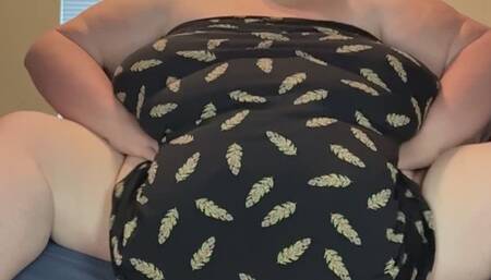 Slow motion Ssbbw Hexsii just getting out of bed and playing with all of her jiggly flubber