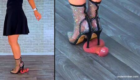 Goddess Amber - Milking Your Crushed Cock & Balls Under My Glamorous Heels - 188 Split Cam - Trample Trampling CBT Ballbusting Foot Feet Shoe Boots Fetish Shoejob Footjob Cumshot Ruined Orgasm
