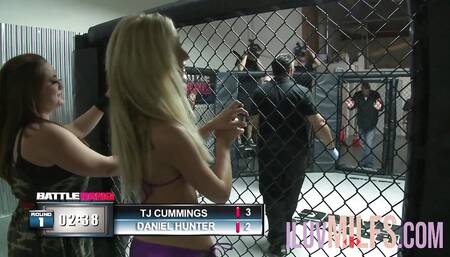 Chubby brunette milf getting cum on her big tits