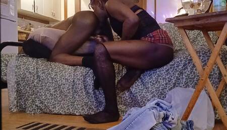 Ebony Shemale Milking BBC Part 1