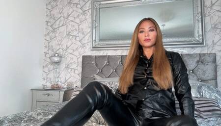 Goddess Natalia is waiting for you to worship her leather ass