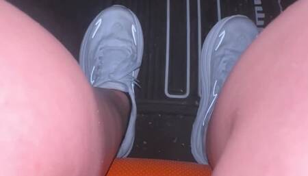 Passenger Princess Taps Her Hokas – Top View POV