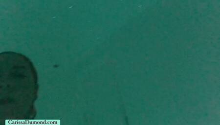 Carissa in the salt float session with nipple suction devices on