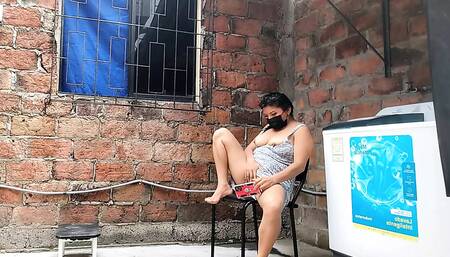 I record my neighbor putting her fingers in her pussy