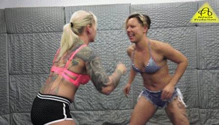Anett vs Gspot female wrestling