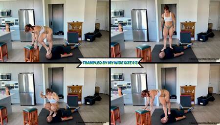 Trampled by My Wide Size 9's - Kortney Olson Gives Her Slave a Heavy Trampling Session That Includes Face Standing, Throat Standing - A Perfect Blend of Foot Domination & Crush By The Hottest Muscular Women - UltraHD (WMV)