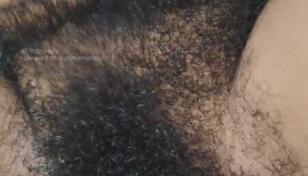 Brushing and stroking my hairy pussy
