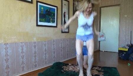 jumps up and down on your soles F