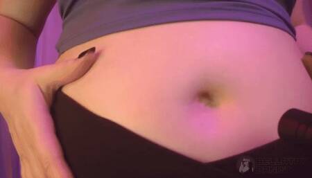 A few little belly growls and bloated stomach ache rubbing