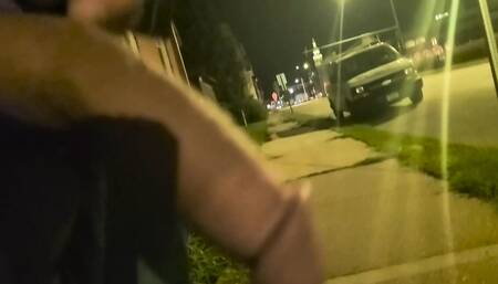 Public riding dildo, jerking and cumming at work