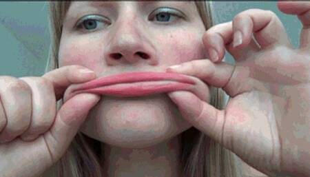 FACE STRETCHING AND BIG FISH LIPS 13 FF