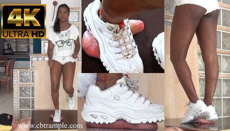Brutal Trampling and Ballbusting on the Cockbox by Carolina Escobal in white Sneakers (4K)