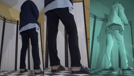 Tanja crushes my penis under three pairs of worn-out shoes - Cam 1