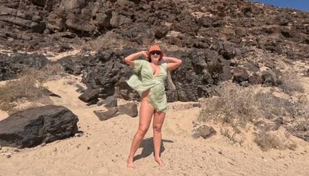 POV Flashing in the Breeze: Beach Tease in a Wrap Dress