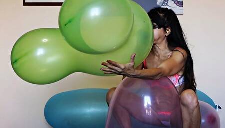 My First Time with Giant Shaped Balloons - Blow and Pop!