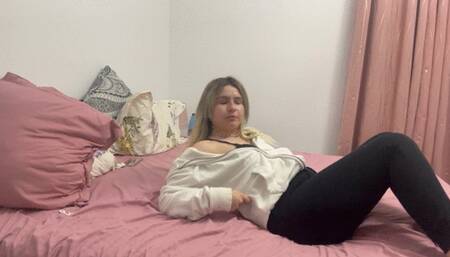 Exercise with me while farting iin sweatshirt'