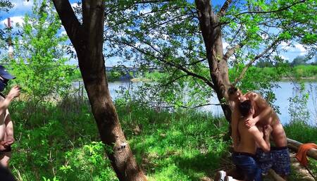 Cruising in the Woods: One Mouth, Two Cocks