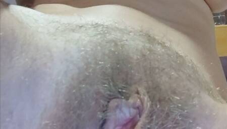 Redhead Girl Hairy Pussy Masturbating and Cumming