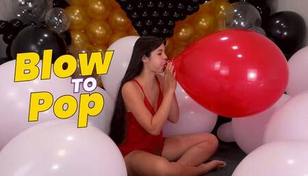 Lily Red Blow to Pop: Bedtime Balloon Tease