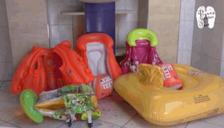 Inflatables under black High Heels