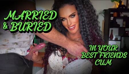 MARRIED & BURIED - IN YOUR BEST FRIENDS CUM - MistressRavenFD makes you her cuck as She strokes your best friend, humiliating your small penis and giving you cum eating instructions